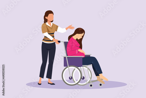 Concept of Neighbors sharing things and helping each other. Colored flat vector illustration isolated. 