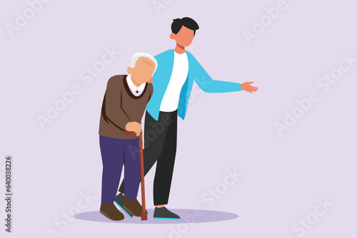 Concept of Neighbors sharing things and helping each other. Colored flat vector illustration isolated. 