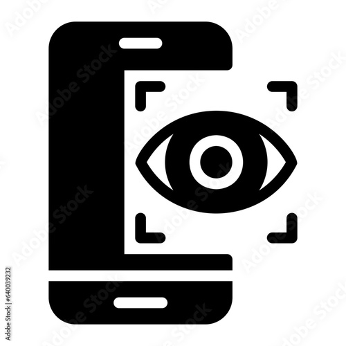 eye recognition glyph icon