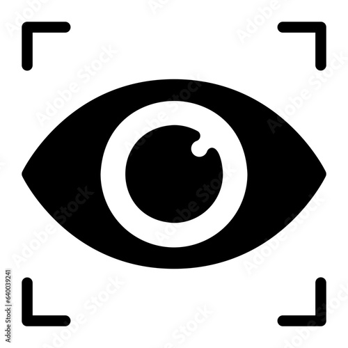 eye recognition glyph icon