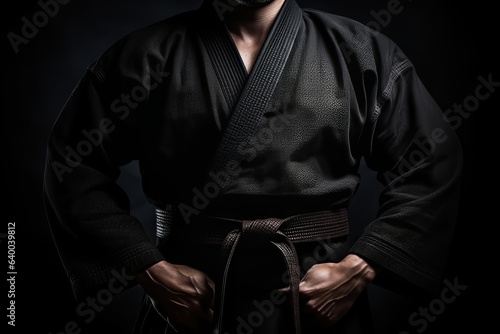 Black Belt Warriors Person in Kimono and Black Belt Generative Ai photo