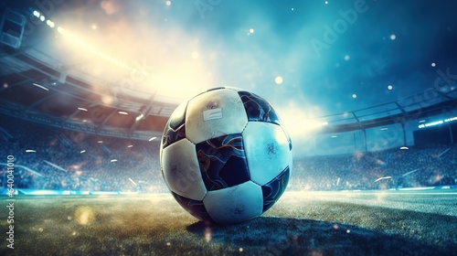soccer ball in the stadium, generative ai