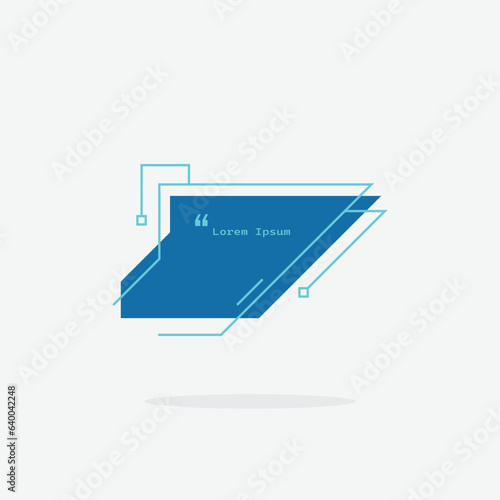 Digital callout titles. Futuristic textbox template, frame box with text sample. Flat vector illustration for presentation or infographics content concept