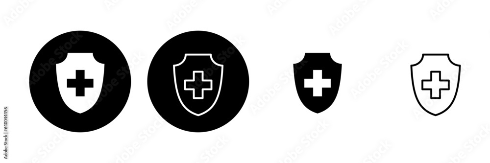 Obraz premium Health insurance icon set. Insurance health document icon