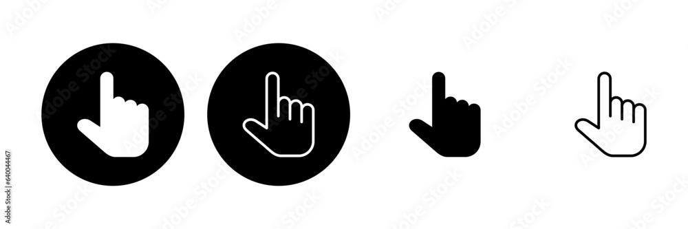 Hand cursor icon set. cursor icon vector. hand cursor icon click Hand cursor icon set. cursor icon vector. hand cursor icon click