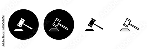 Gavel icon set. judge gavel icon vector. law icon vector. auction hammer