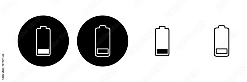 Battery icon set. battery charge level. battery charging icon Battery icon set. battery charge level. battery charging icon