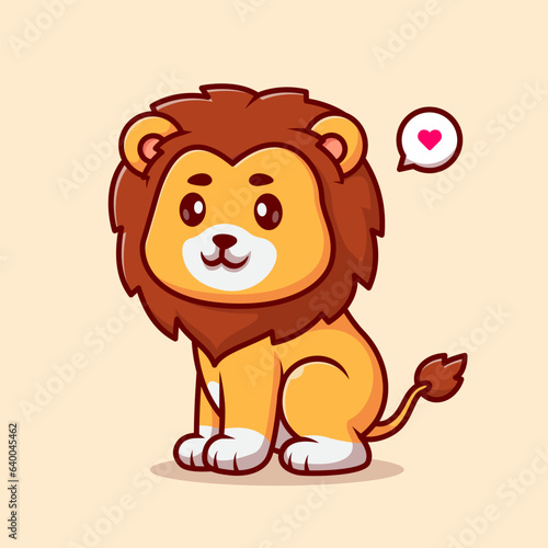 Cute Lion Sitting Cartoon Vector Icon Illustration. Animal
Nature Icon Concept Isolated Premium Vector. Flat Cartoon
Style
