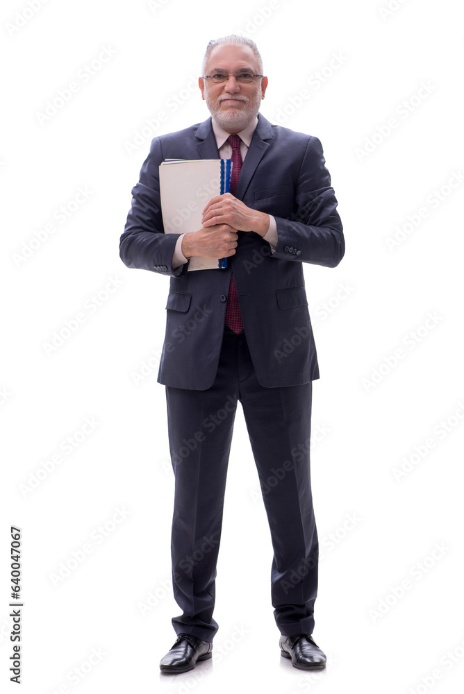 Old businessman isolated on white Old businessman isolated on white