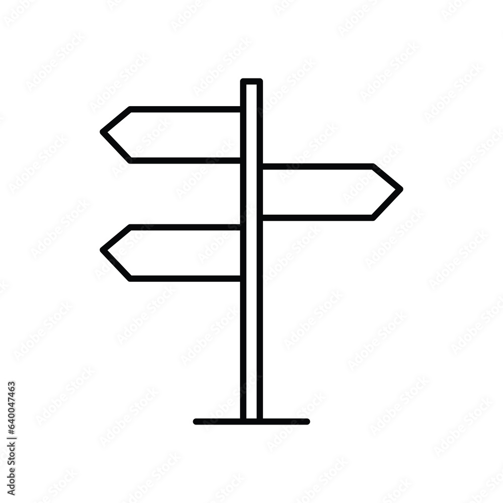 Signpost, pointer line icon, Road Direction sign simple line vector icon. Symbol, flat illustration..eps Signpost, pointer line icon, Road Direction sign simple line vector icon. Symbol, flat illustration..eps