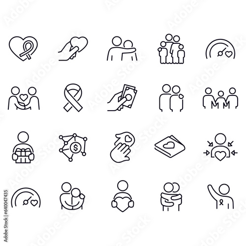 Charity And Giving icons vector design