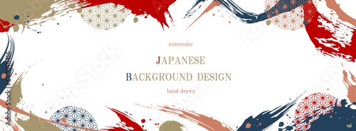 和柄, 筆, 筆書き, 和, ベクター, 背景, フレーム, 麻の葉, 麻の葉模様, 年賀状, 筆線, お正月, 新年, 初売り, シンプル, 和風, イラスト
