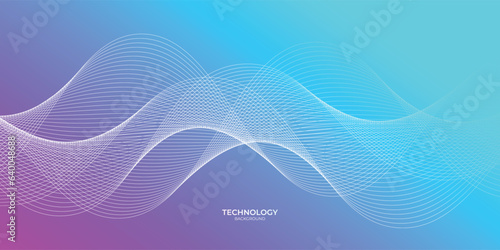 Abstract technology particles lines mesh background Neon