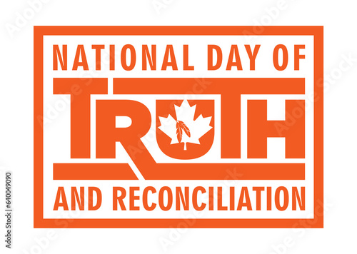 National Day for Truth and Reconciliation. 30th September. Orange Shirt Day logo design. Vector Illustration.