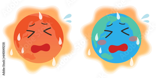 地球温暖化イメージ_ベクターイラスト