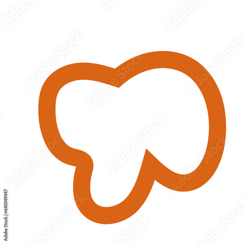 Orange outline abstract shapes decor 