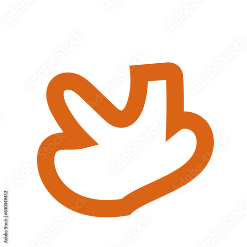 Orange outline abstract shapes decor 