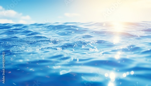 Beautiful hazy nature on the water blue background