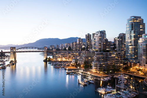 Beautiful view of Vancouver bay in Vancouver  Canada