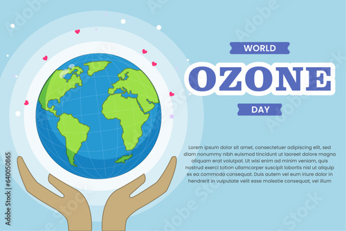 Creative Vector Illustration for World Ozone Day. Handdrawn word ozone day concept for banner, flyer, poster, or background