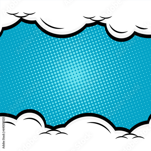 comic style background blue cloud