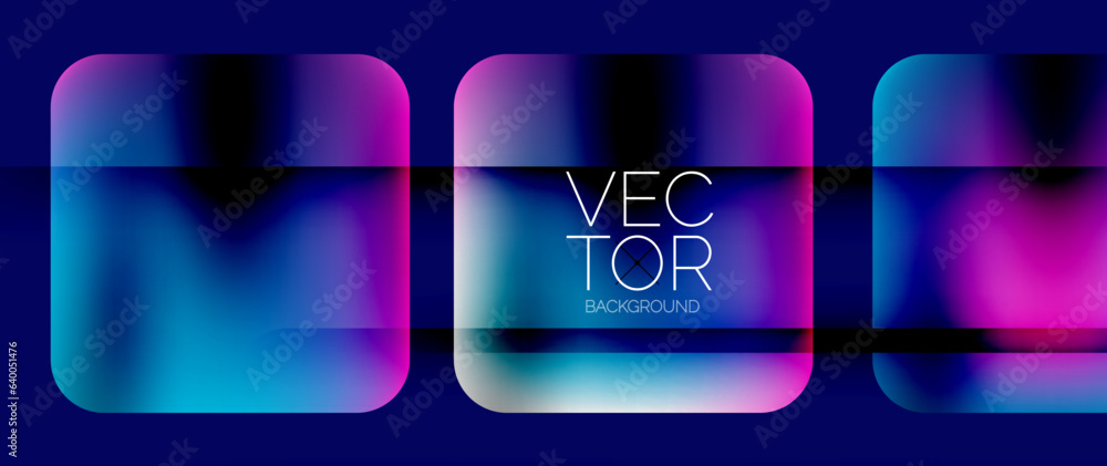 Fototapeta premium Dynamic bright colorful geometric elements with fluid gradients, lights, shadows blend in a minimal backdrop, creating captivating composition