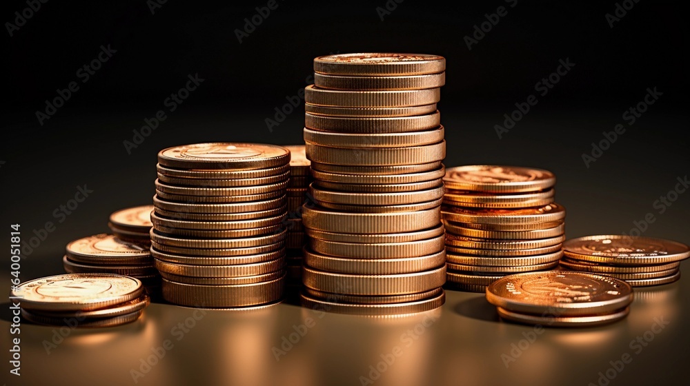 A carefully balanced stack of coins representing savings and financial stability. coins, stack, savings, stability, money. AI generated. A carefully balanced stack of coins representing savings and financial stability. coins, stack, savings, stability, money. AI generated.