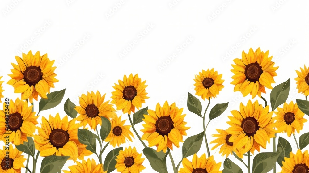 Design template of sunflowers