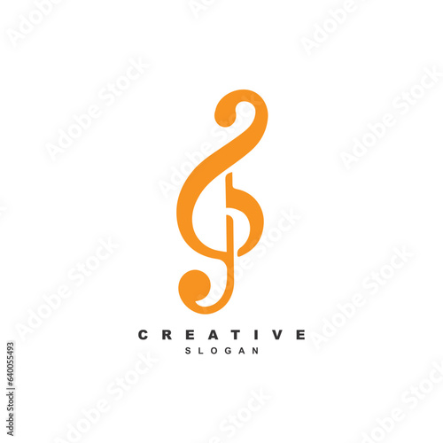 Simple minimal golden musical melody logo design for your brand or business