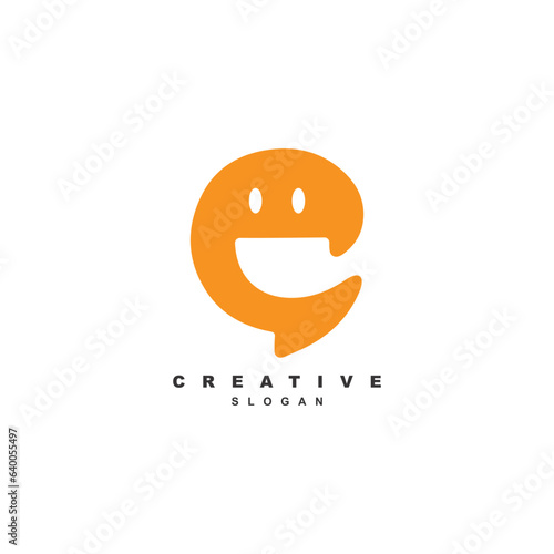 Creative smile and laugh chat logo design. Funny talk logo for your brand or business