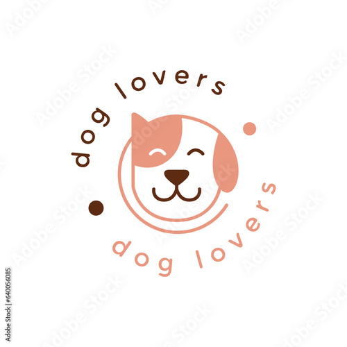 modern minimal pet logo veterinary dog cat head mascot animal friend cute logo design vector graphic illustration