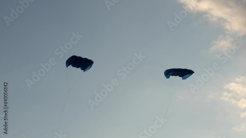  Kite Festival. The concept of aerodynamics. A beautiful sight. Air object in the sky. Festivals in Georgia. Rest on the Black Sea embankment. On the Sunset
