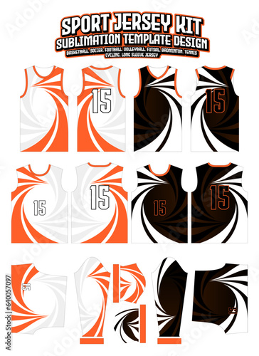 Swirl Orange Jersey Design Sportswear Pattern Template