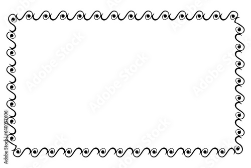 simple seamless vector rectangle hand draw sketch floral border 