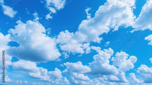 Blue sky background with white clouds. Cumulus white clouds in the blue sky