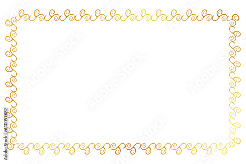 simple seamless vector gold golden rectangle hand draw sketch floral border 