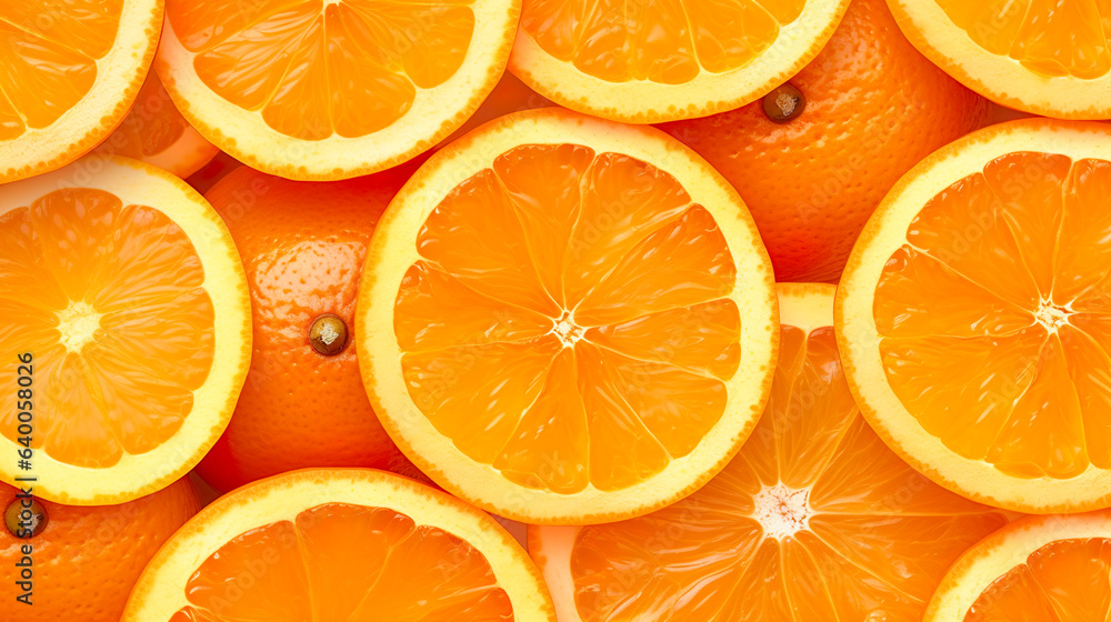 オレンジの輪切りの背景画像