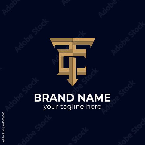 letter ct or tc classic monogram logo