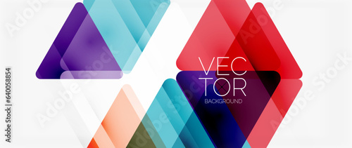 Abstract background. Color transparent triangles in mosaic style with shadow lines. Design for website headers, social media posts, digital art displays, presentations, branding elements, wallpapers