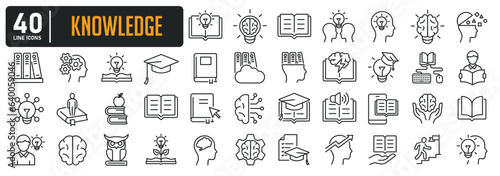 Knowledge line icons. Editable stroke. For website marketing design, logo, app, template, ui, etc. Vector illustration.