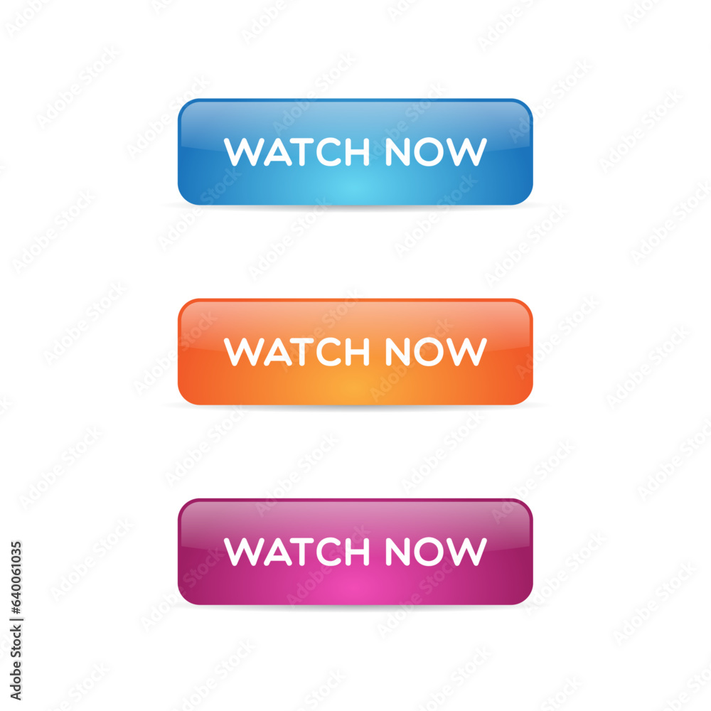 Vector Glossy Watch Now Buttons Vector Glossy Watch Now Buttons