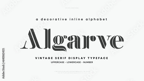 Modern vintage alphabet collection. Trendy display typeface bold serif. Uppercase, lowercase typography. Vector illustration