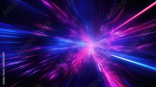Abstract picture with streaks of neon pink and midnight blue, blending together in a visually captivating pattern, creating a contrast that's both stark and beautiful, and evoking a sense of mystery