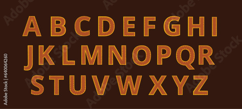 Marquee retro font, alphabet letters font