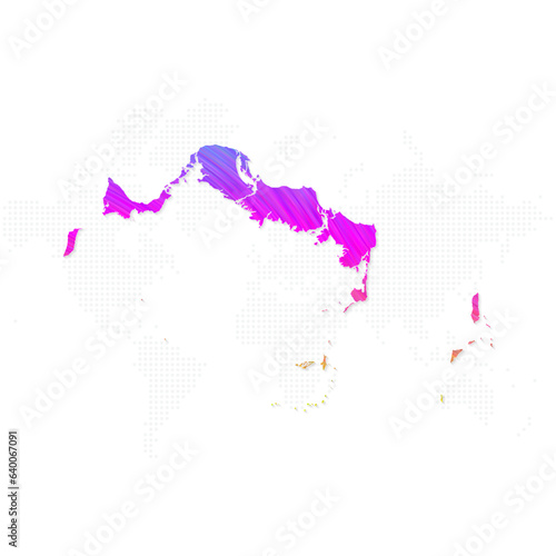 Turks and Caicos Islands map in colorful halftone gradients. Future geometric patterns of lines abstract on white background. Vector illustration EPS10