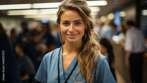 portrait of male and female doctor in hospital