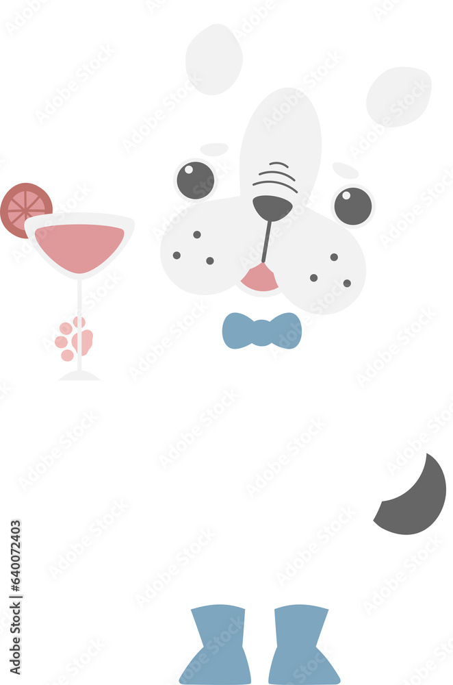 happy valentine's day with dog and drink, love concept, flat png transparent element character design happy valentine's day with dog and drink, love concept, flat png transparent element character design