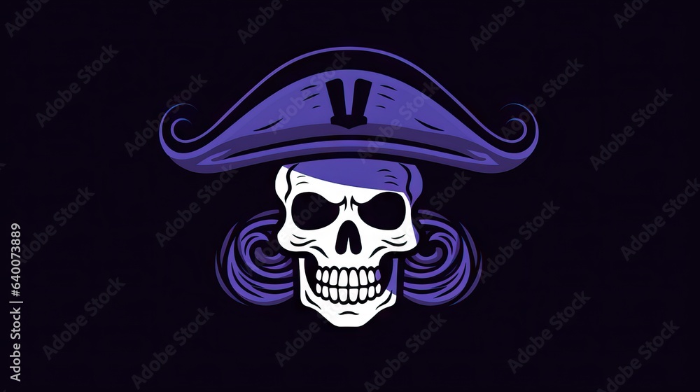  a classic pirate skull and crossbones, symbolizing rebellion, danger, and the free spirit of the high seas. This striking design captures the essence of adventure and power. Generative AI