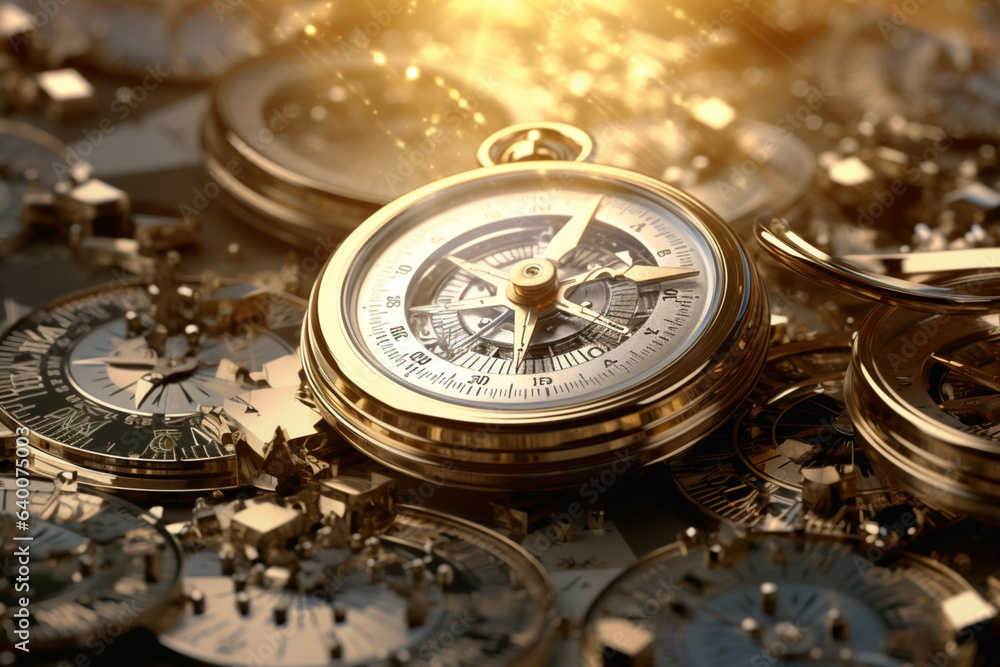 old compass on old map old compass on old map