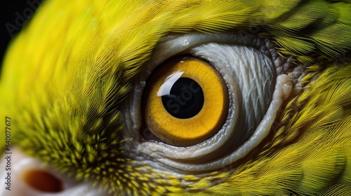 Close-up of a parrot's expressive muzzle and intricate eye detail.